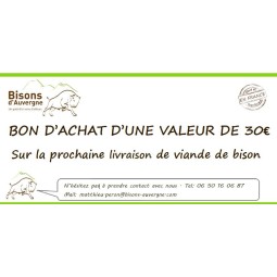 Bon Cadeau 30€ - Bisons d'Auvergne