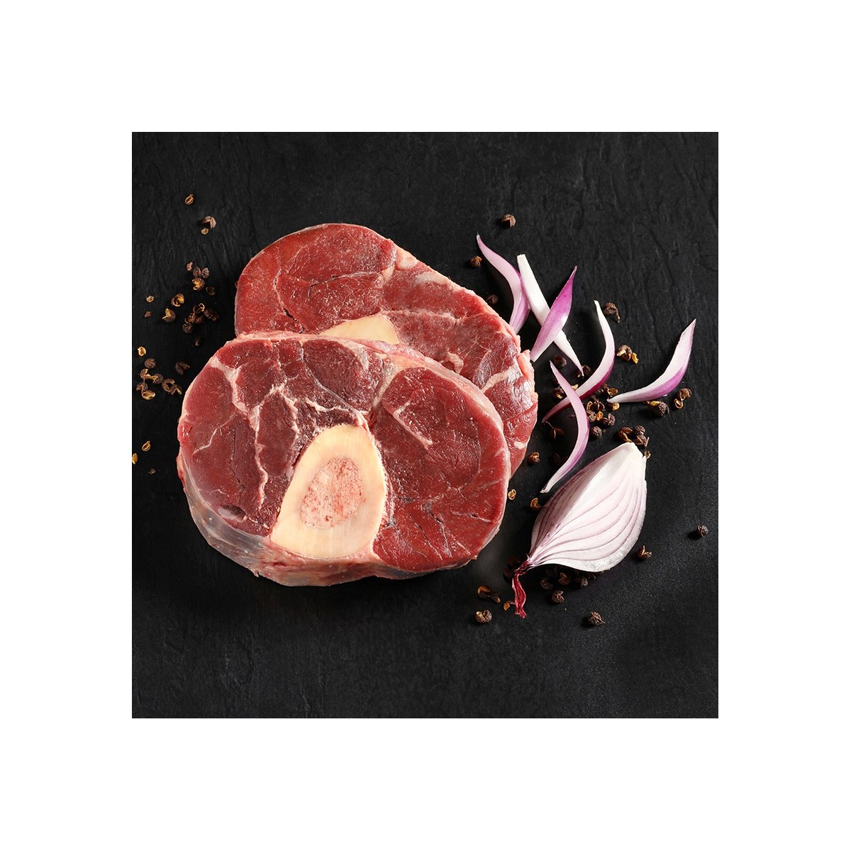 'Osso Buffalo', jarret de bison façon 'osso buco'